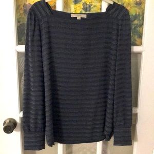 Loft blouse, gray, square neck